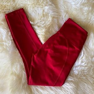 Fabletics XS cherry red compression leggings EUC